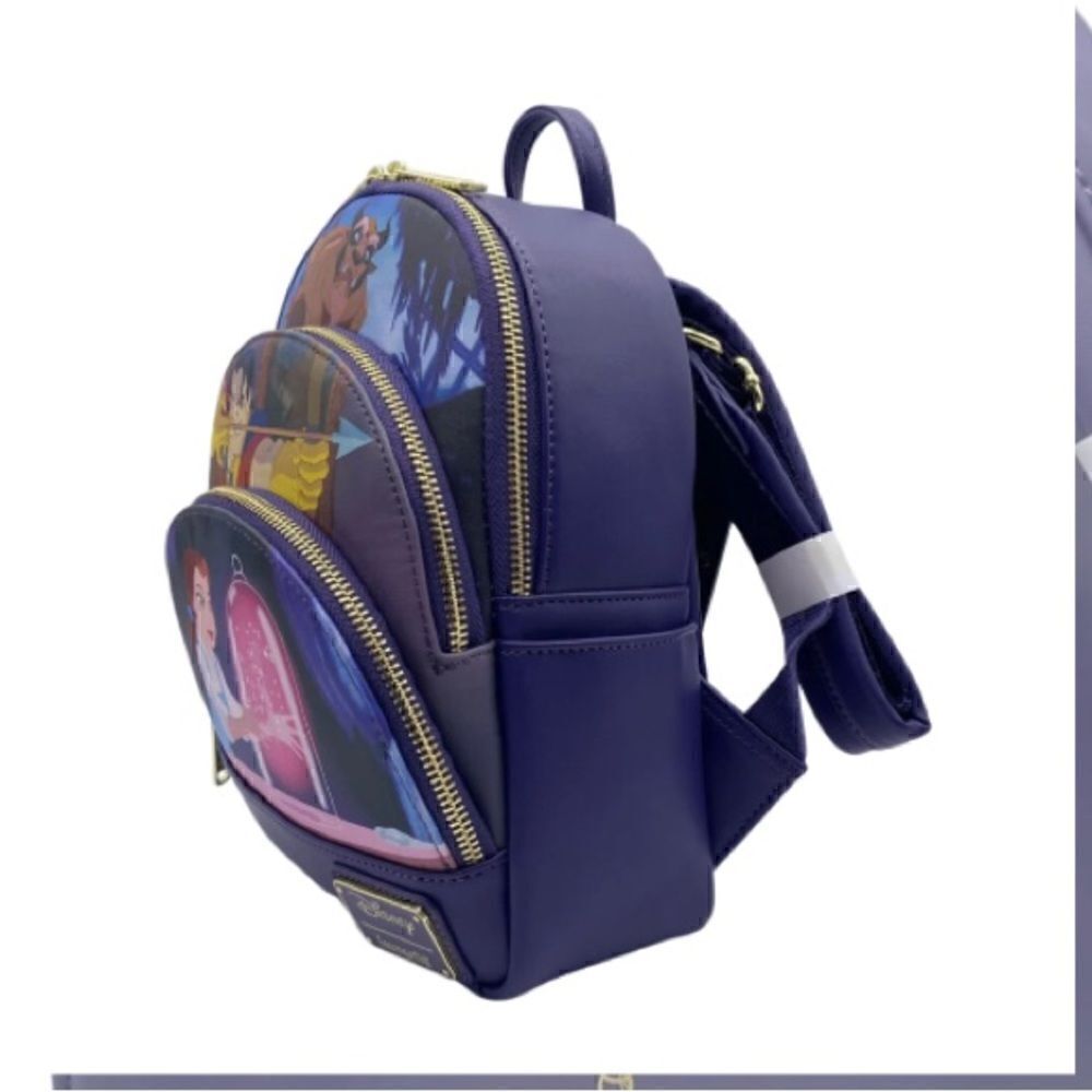 🥀🌹Loungefly Beauty and the beast Triple Pocket Exclusive Mini Backpack - Picture 3 of 6